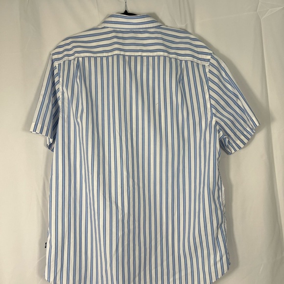 Nautica White and Blue Striped Button Down Shirt - Picture 7 of 11